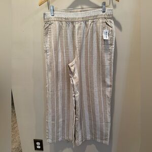 Old Navy Beige and White Striped Pants